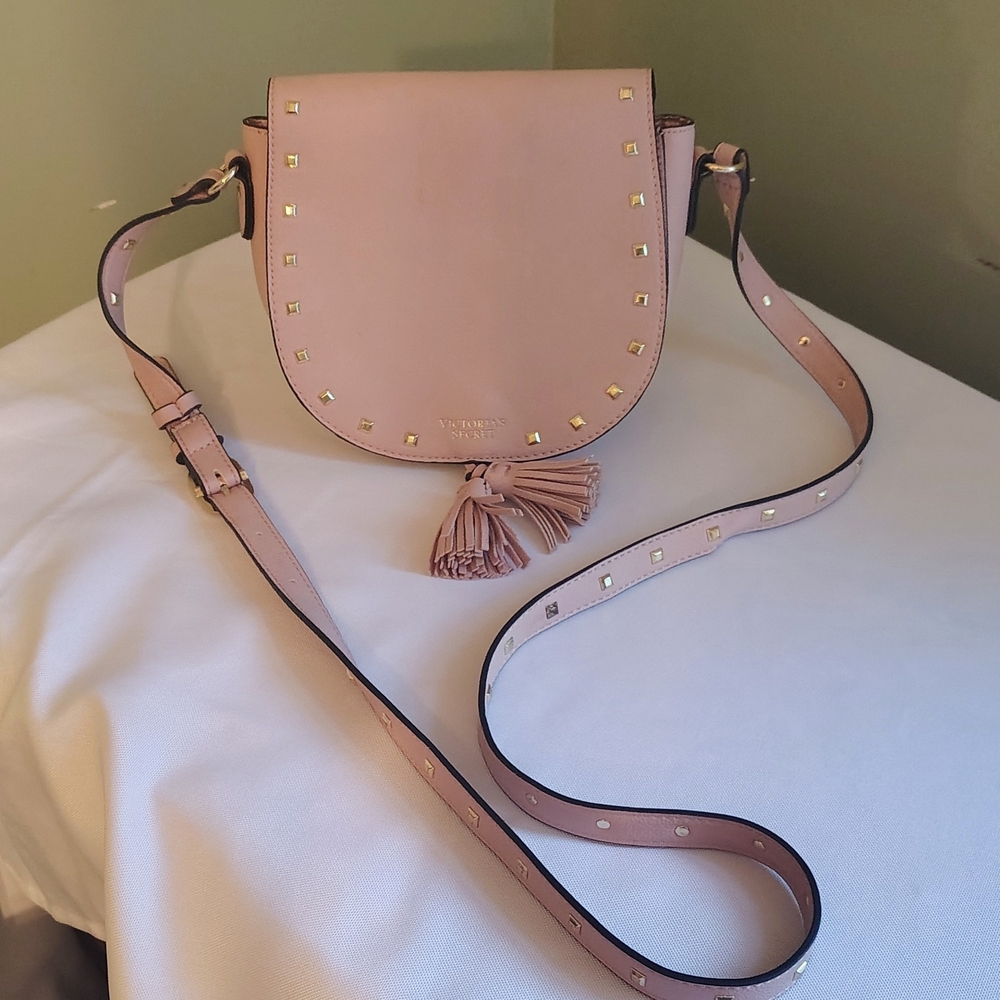 Victoria's Secret Pink Crossbody Bag with Gold Accents